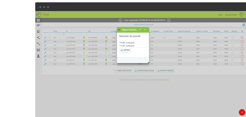 Export sociaal secretariaat