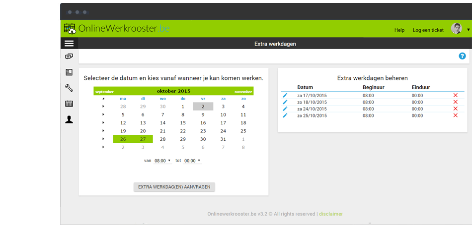Extra werkdagaangeven voor je horeca personeelsplanning