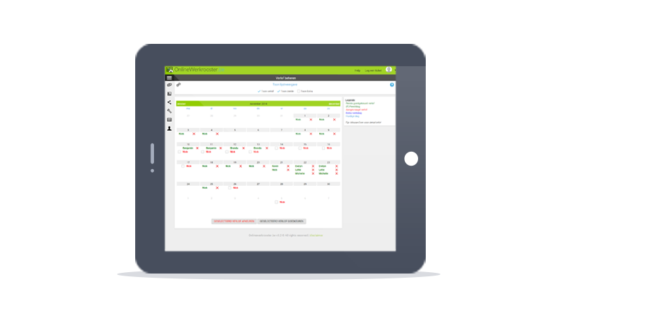 verlofoverzicht horeca personeelsplanning