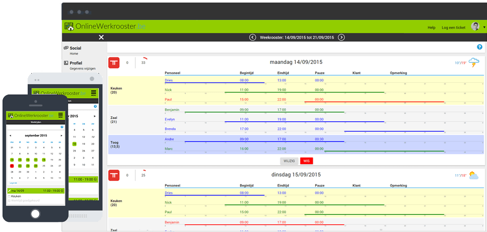 weekrooster horeca personeelsplanning